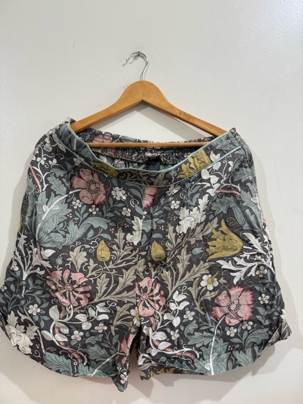 next Floral Pattern Shorts in Gray, Pink, Green, Yellow
